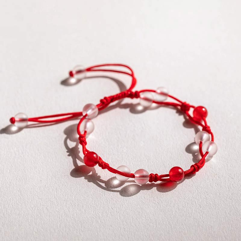 Calming Red Agate Moss Agate Cinnabar Bracelet
