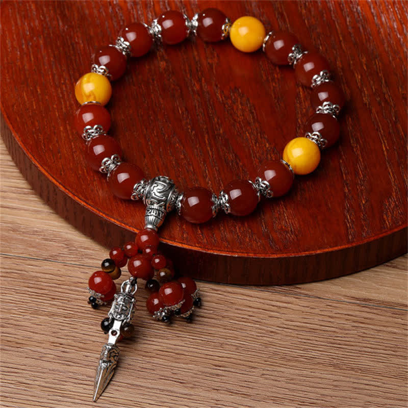 Tiger Eye Dragon Vein Agate Power Healing Bracelet