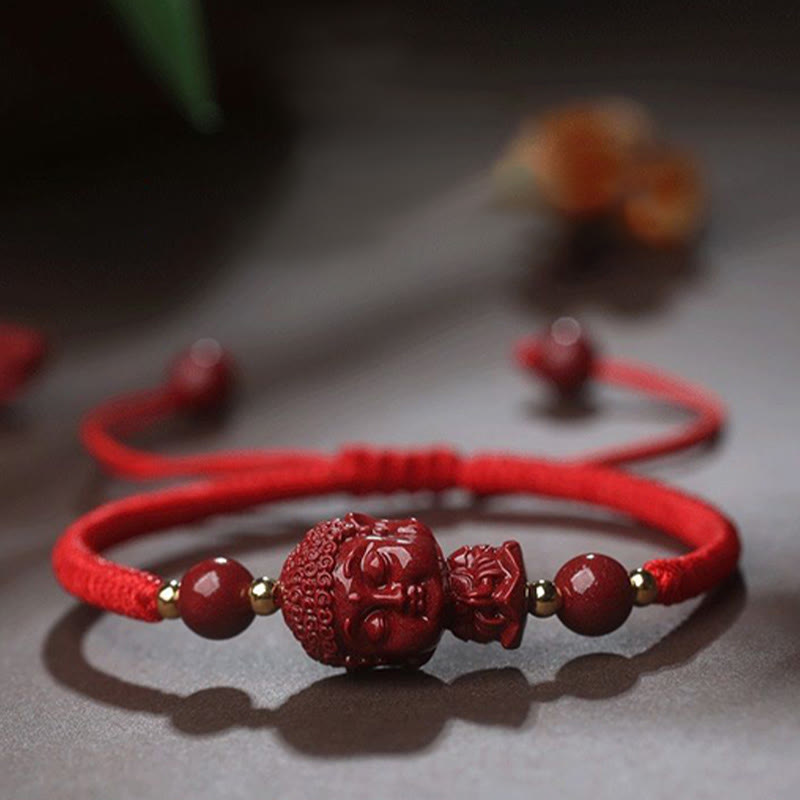 Chinese Zodiac Cinnabar Amulet Blessing String Bracelet