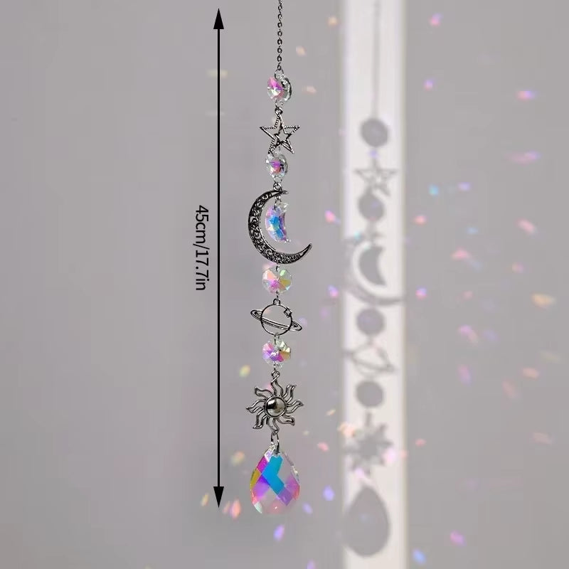 Crystal Suncatcher Outdoor Wind Chime Hanging Crystal Angel Butterfly Pendants Garden Tree Decor Window Drop Bell Hanging Decor