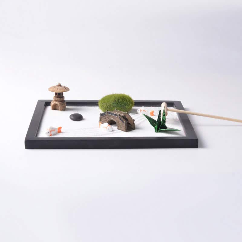 Koi Fish Zen Garden Decoration for Peaceful Meditation 21.5cm