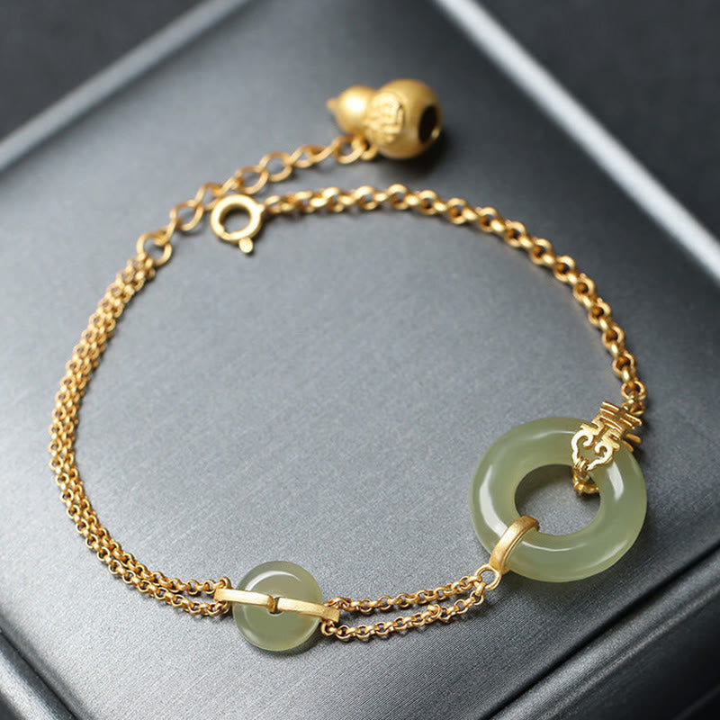 Jade Peace Buckle Bracelet for Prosperity & Harmony