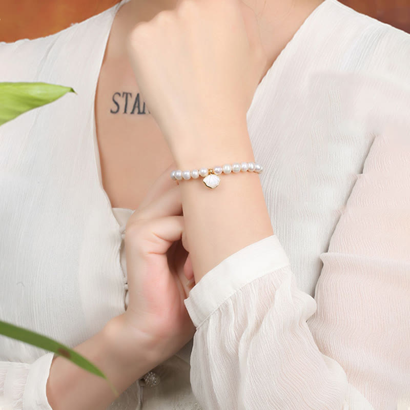 14K Gold Plated Pearl Bracelet | Healing Wisdom & Optimism