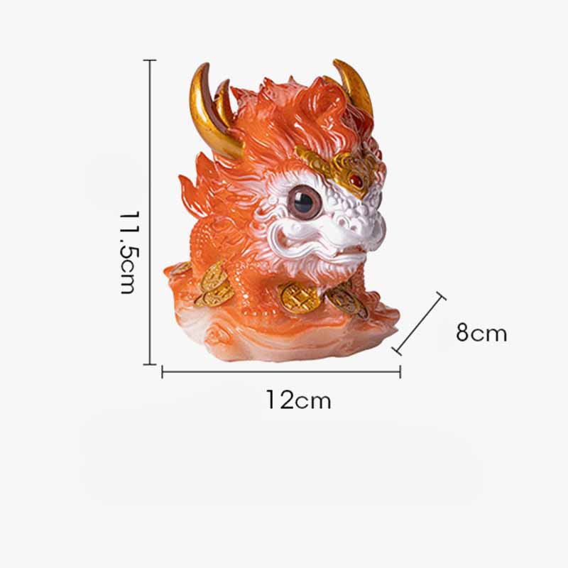 Color Changing Kirin Resin Spiritual Statue | Home Zen Decor