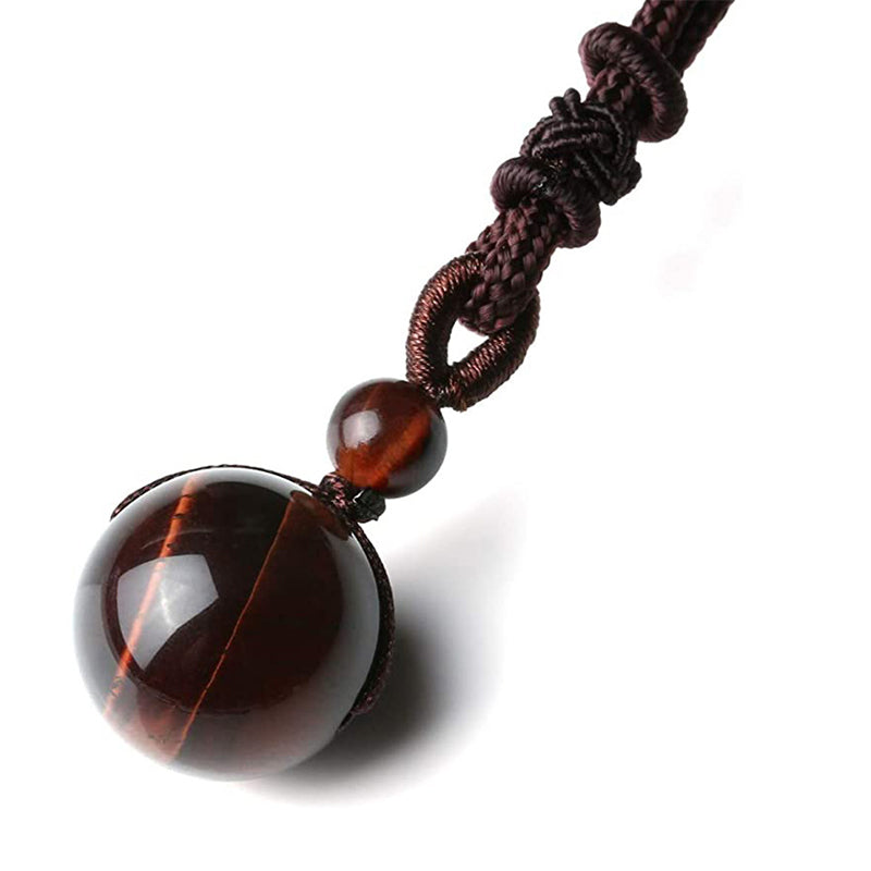 16mm Tiger Eye Protection Necklace for Courage and Balance