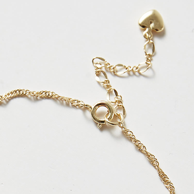 Hetian Jade 14K Gold Plated Luck Chain Bracelet