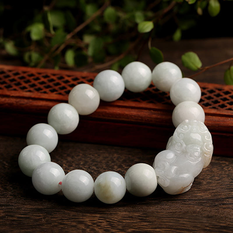 10MM Jade Pixiu Wealth Prosperity Bracelet for Luck