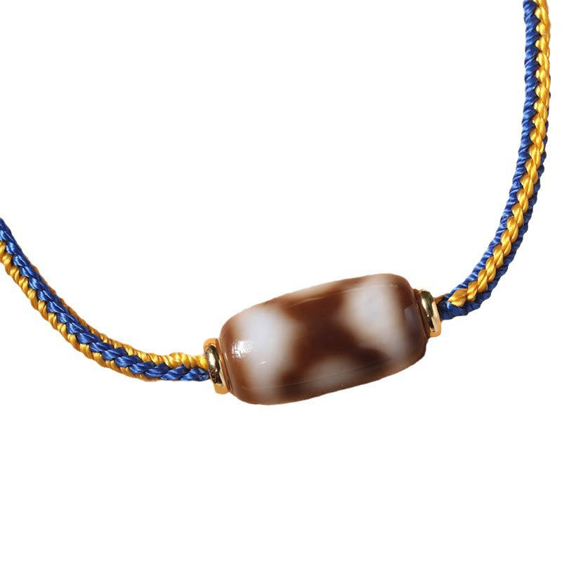 Three-eyed Dzi Bead Spiritual Bracelet for Luck & Happiness