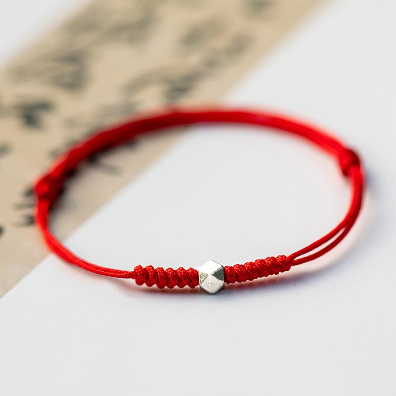 925 Sterling Silver Red String Protection Bracelet Unisex