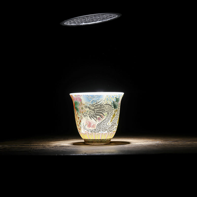 Dragon & Phoenix Ceramic Teacup 50ml | Zen Decor
