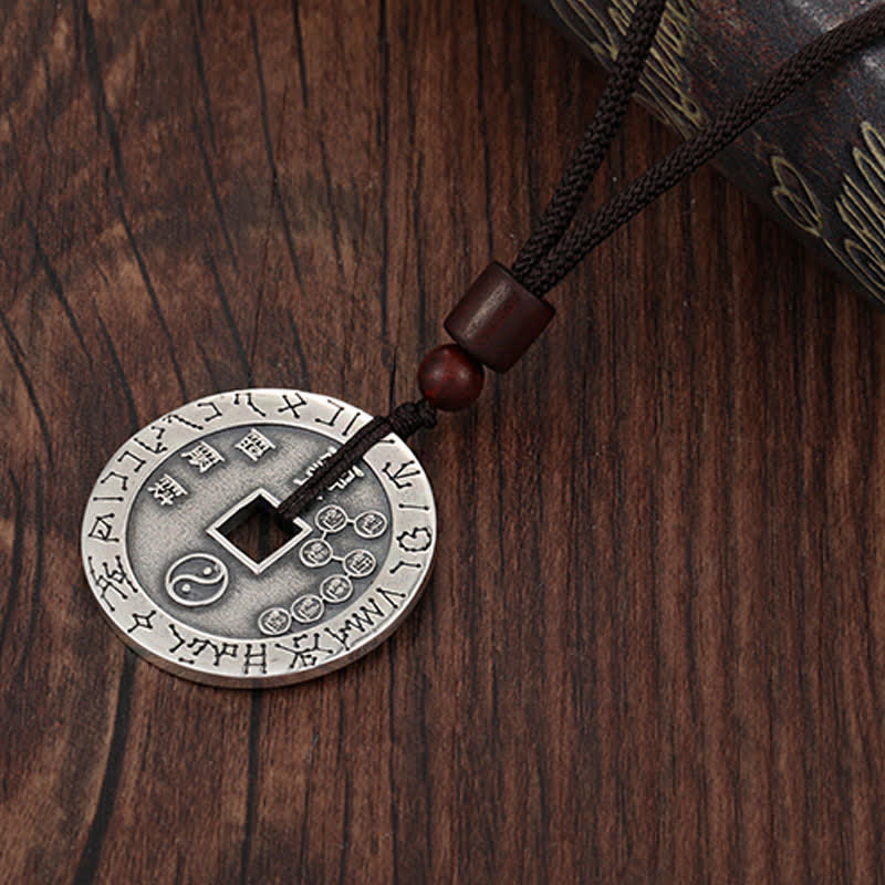 Unisex Yin Yang Pendant Necklace in White Copper Silver - Balance Symbol