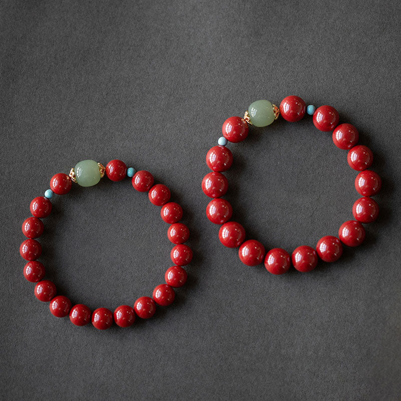 Unisex Cinnabar Green Aventurine Bracelet 8mm for Luck & Calm