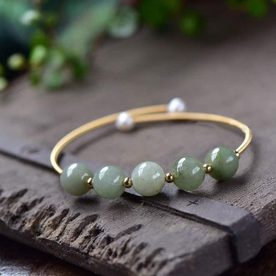 Adjustable Jade Abundance Luck Bracelet for Prosperity