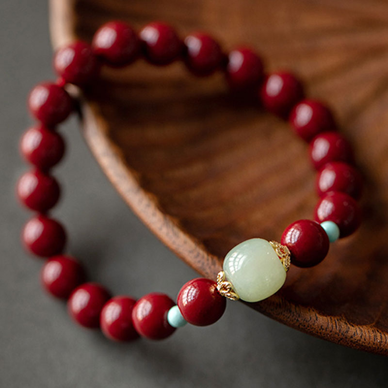 Unisex Cinnabar Green Aventurine Bracelet 8mm for Luck & Calm