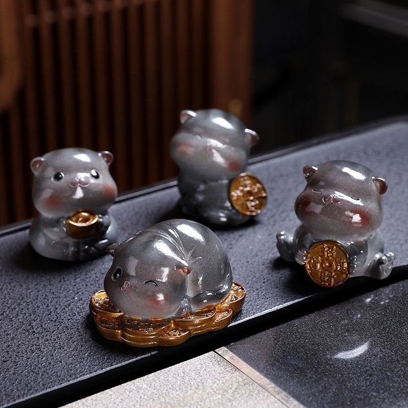 Color Changing Mini Cat Resin Tea Pet | Zen Decor Figurine