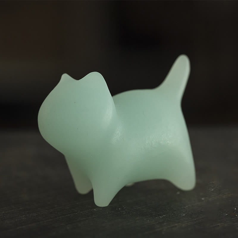 Mini Glowstone Cat Decoration - Luminous Lucky Zen Decor