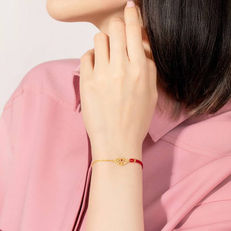 Lock of Good Wishes Red String Bracelet for Luck & Protection