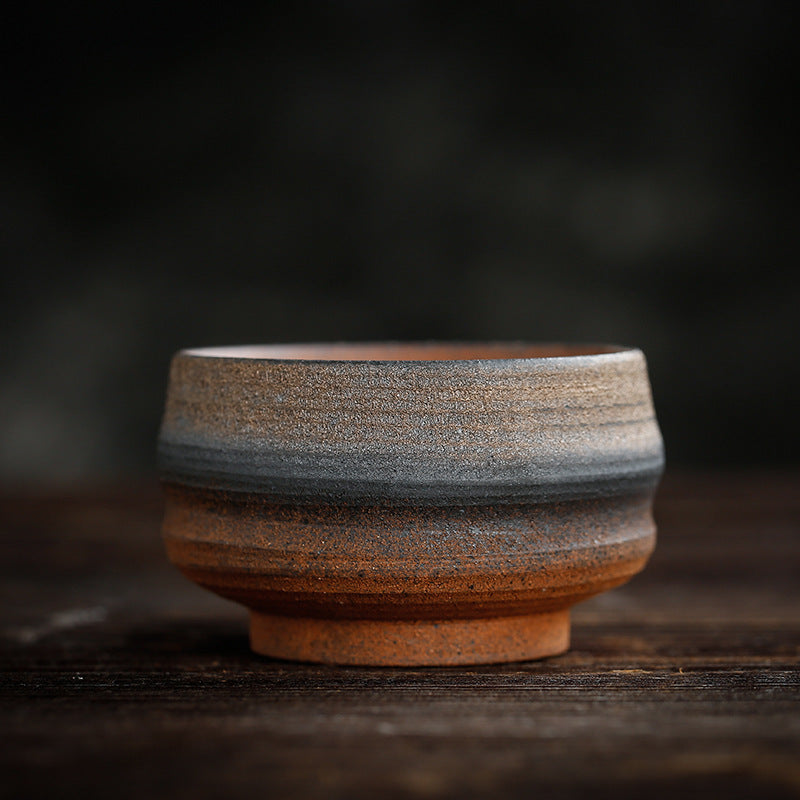 Striped Ceramic Teacup 80ml | Zen Decor Bowl