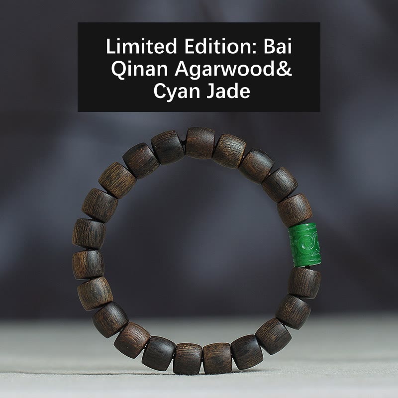 Bai Qinan Agarwood Meditation Bracelet for Strength 17cm