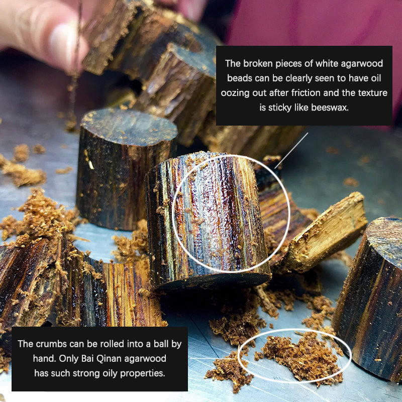 Bai Qinan Agarwood Meditation Bracelet for Strength 17cm
