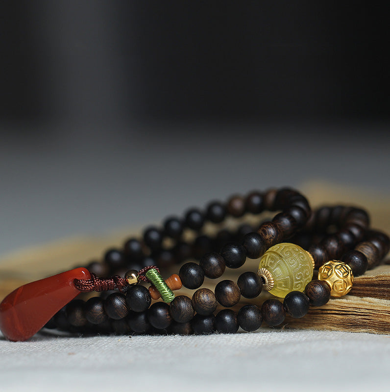 Balance Agarwood Wood Mala Bracelet | 5mm Meditation Beads