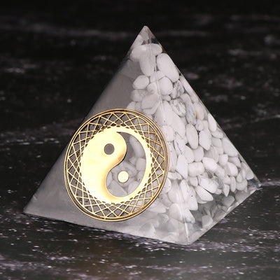 Yin Yang Orgonite Pyramid for Balance and Harmony