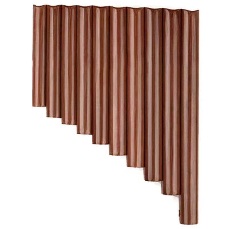 Bamboo Pan Flute C Key with copper bronze pipes arranged in descending order