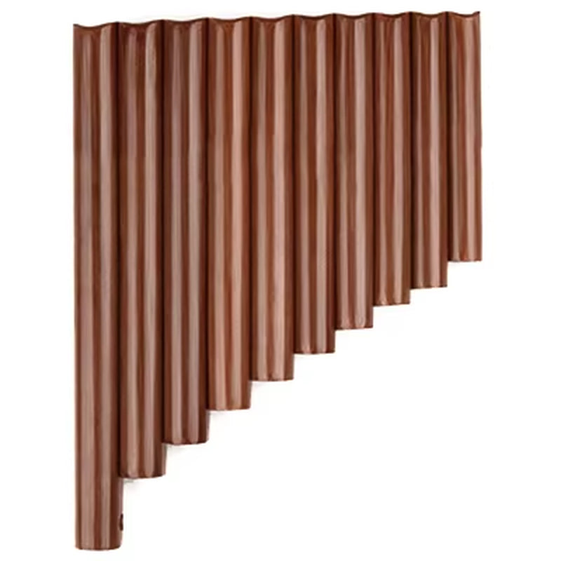 Bamboo Pan Flute C Key with graduated wooden pipes in descending order displayed