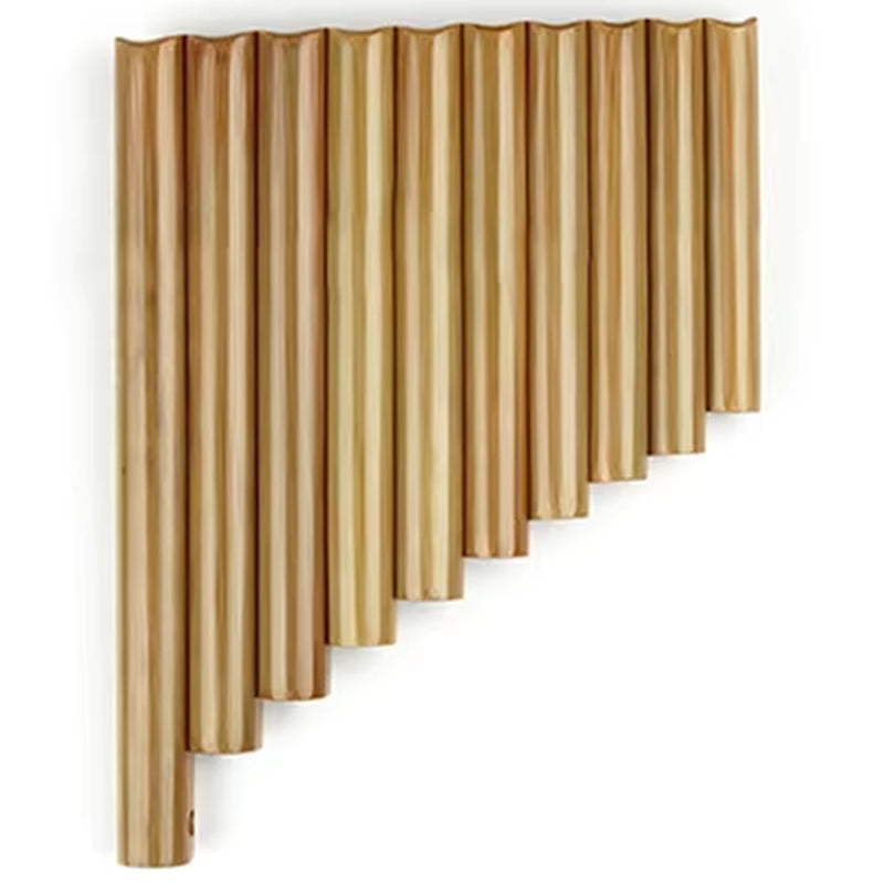 Bamboo Pan Flute C Key with wooden tubes arranged in descending order