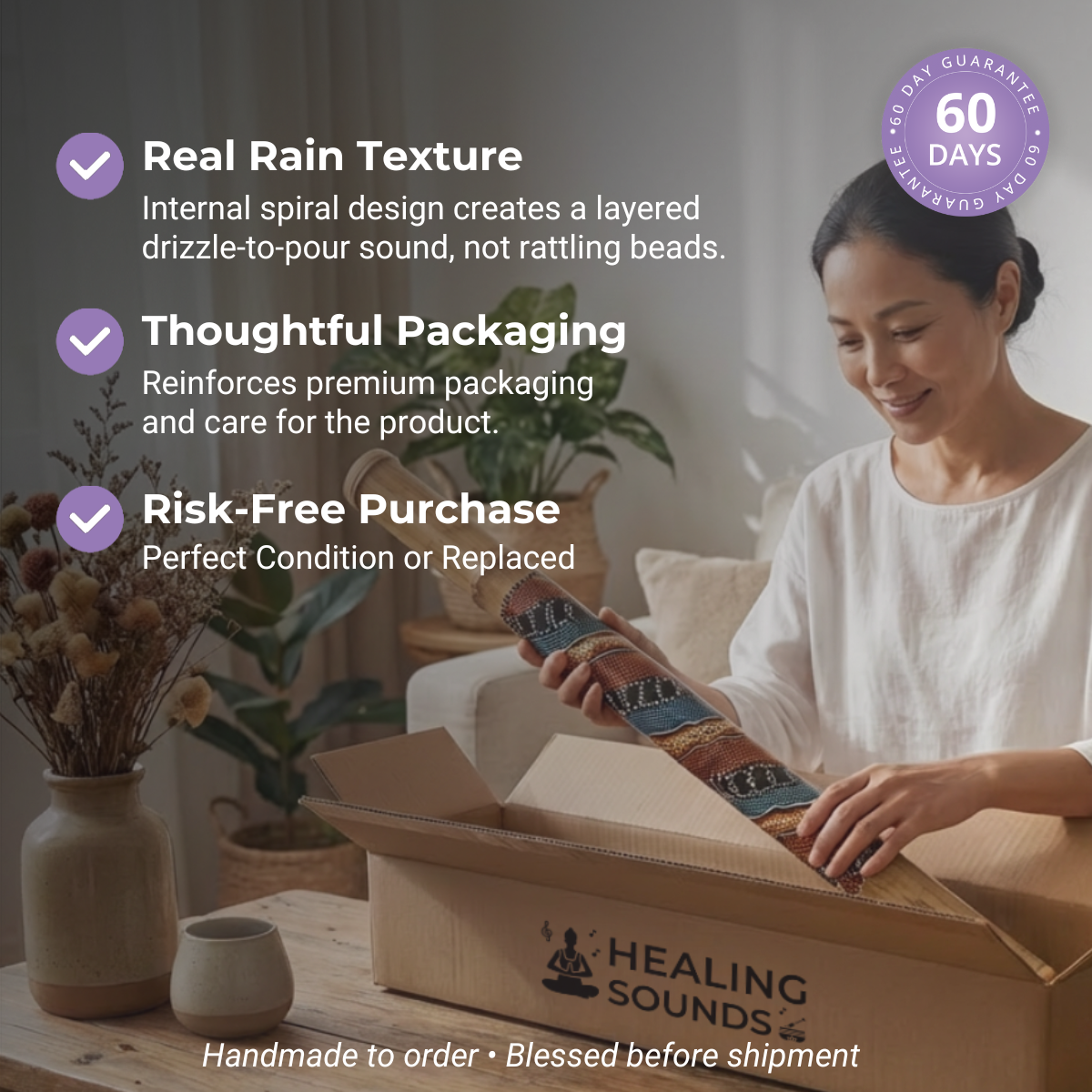 Bamboo Rainstick Instrument - 40 cm, 60 cm, 100 cm