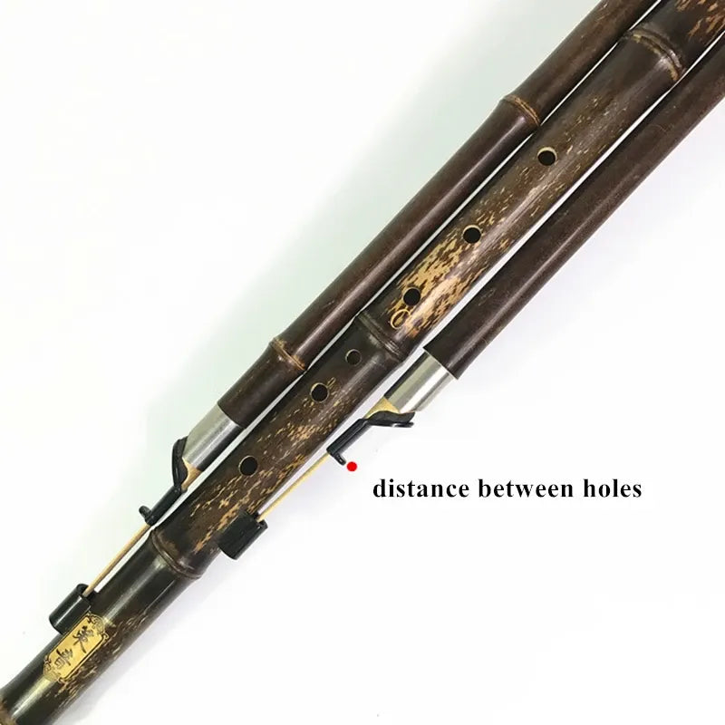 Bass C/D Hulusi Flute - Black Bamboo, 3 Tone