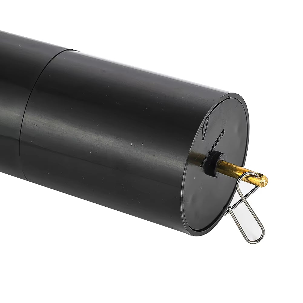 Black cylindrical suppressor with a gold-tipped mounting pin for Kinetic Wind Spinner Motor