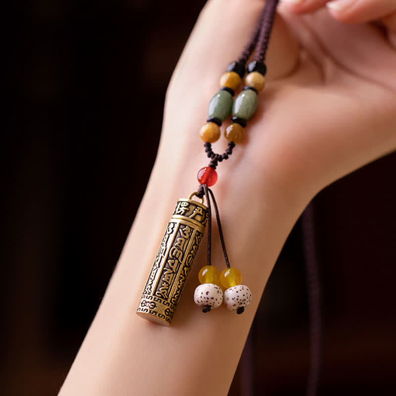 Om Mani Padme Hum Protection Necklace | Copper & Bodhi Seed