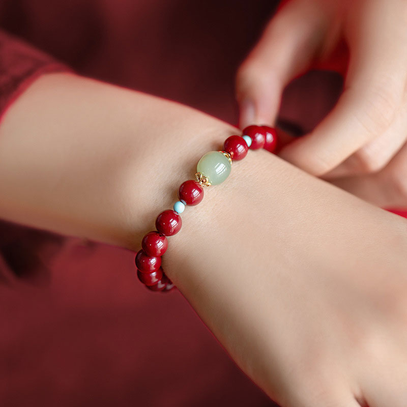 Unisex Cinnabar Green Aventurine Bracelet 8mm for Luck & Calm