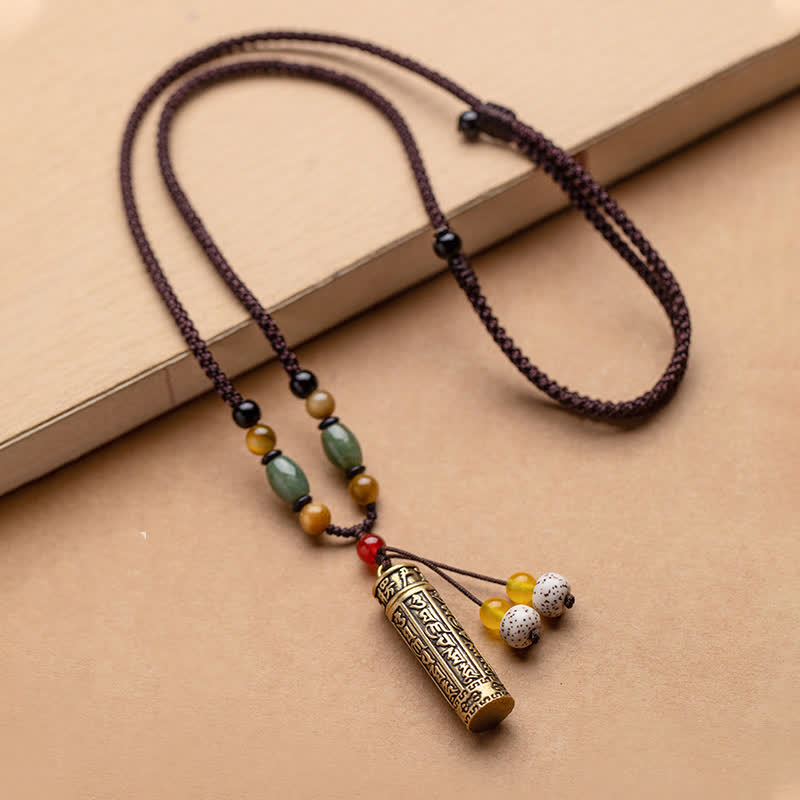Om Mani Padme Hum Protection Necklace | Copper & Bodhi Seed