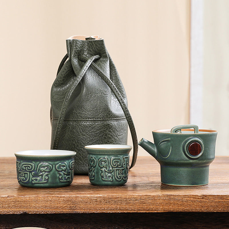 Sanxingdui Ceramic Chinese Tea Cup Set | Kung Fu Tea Gift