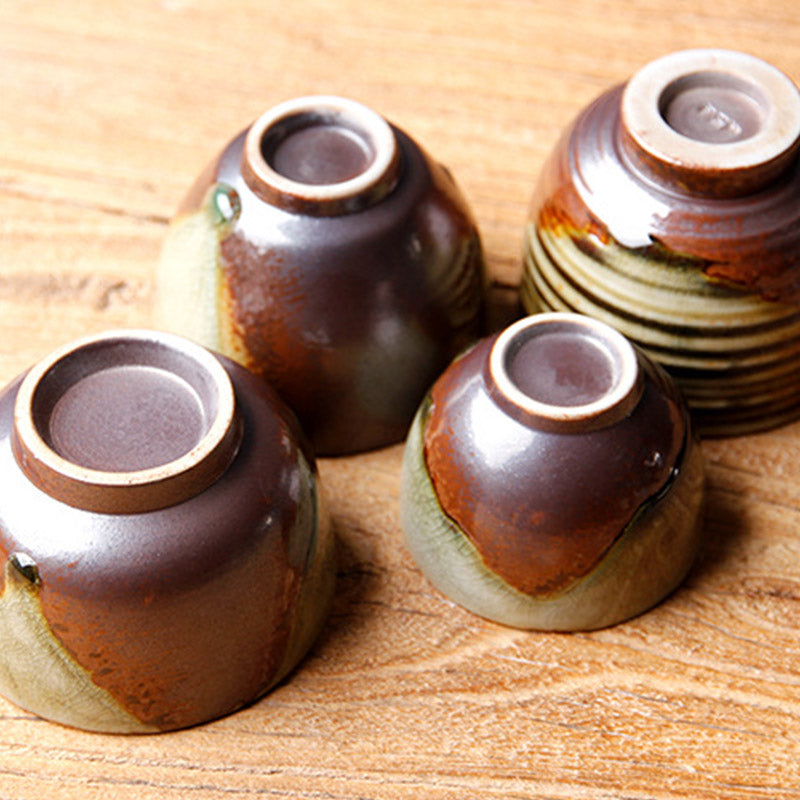 Vintage Brown Beige Kiln Change Ceramic Teacup for Meditation