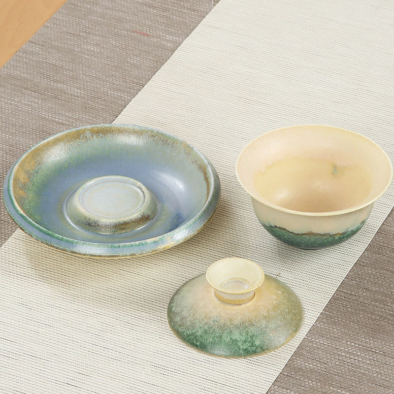 Porcelain Gaiwan Zen Tea Cup & Saucer 150ml Ceramic Set