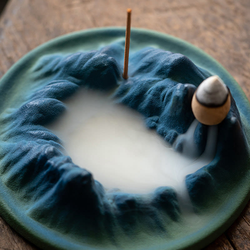 Creative Ceramic Mountain River Backflow Incense Burner