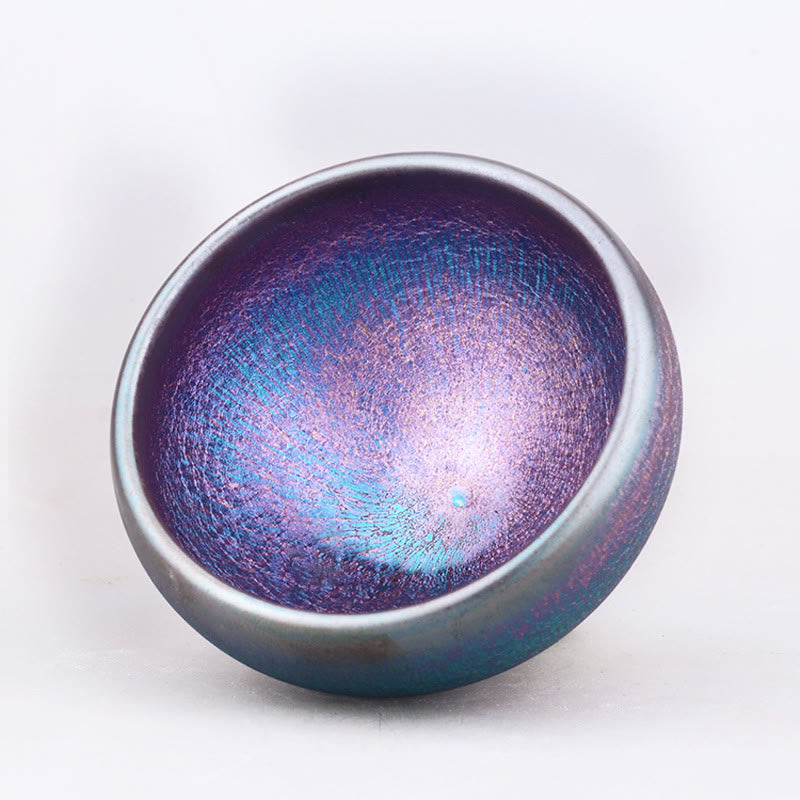 Handmade Aurora Jian Zhan Ceramic Teacup 8.5cm Mindfulness Cup