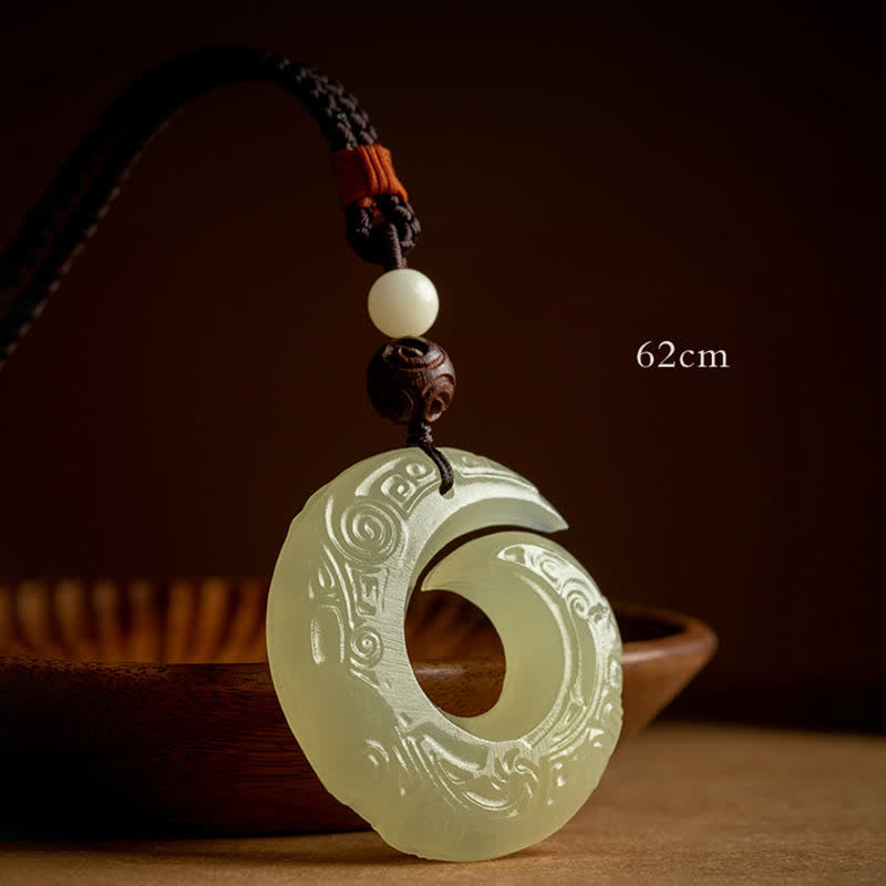 Jade Peace Buckle Necklace for Luck & Prosperity Pendant