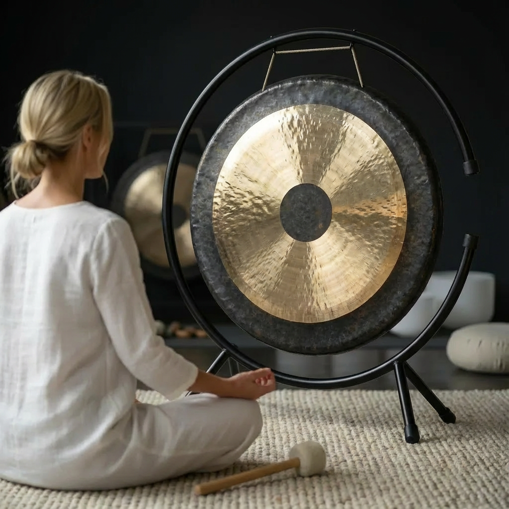 26 Inch Chau Gong with C-Stand Meditation Instrument
