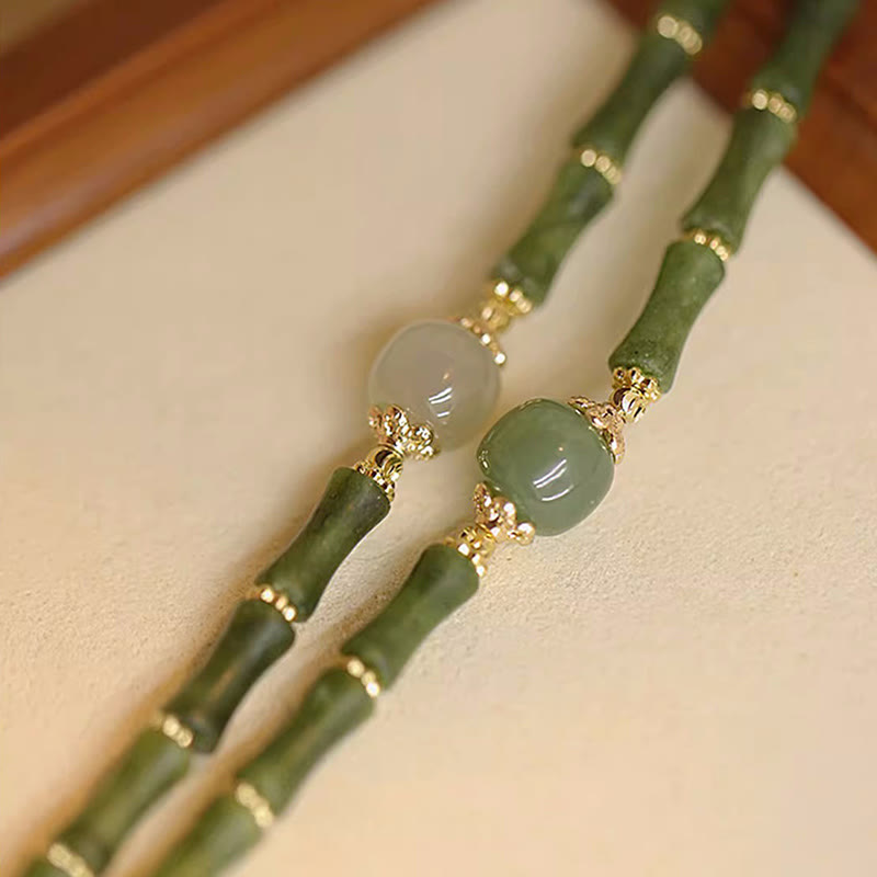 11mm Peridot Hetian Jade Luck Jade Bracelet