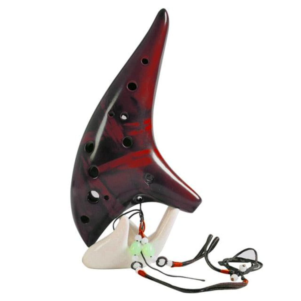 Beginner 12-Hole Alto C Smoked Ocarina Flute - Red Ocarina - On sale