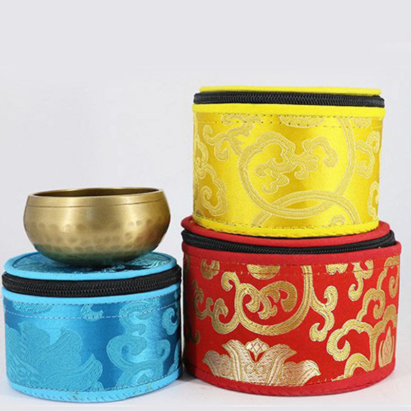 Tibetan Singing Bowl Storage Bag with Zipper Closure 14cm
