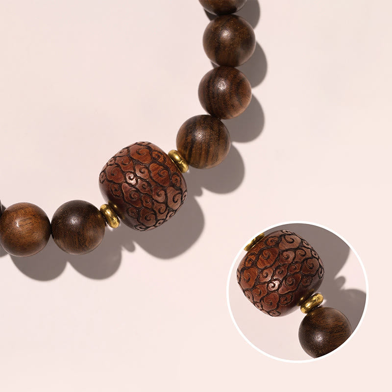 Rosewood Spiritual Bracelet with Fu Character | Warmth & Luck