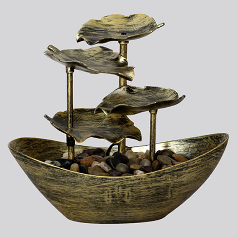 Lotus Leaf Waterfall Fountain with LED | Spiritual Home Accent