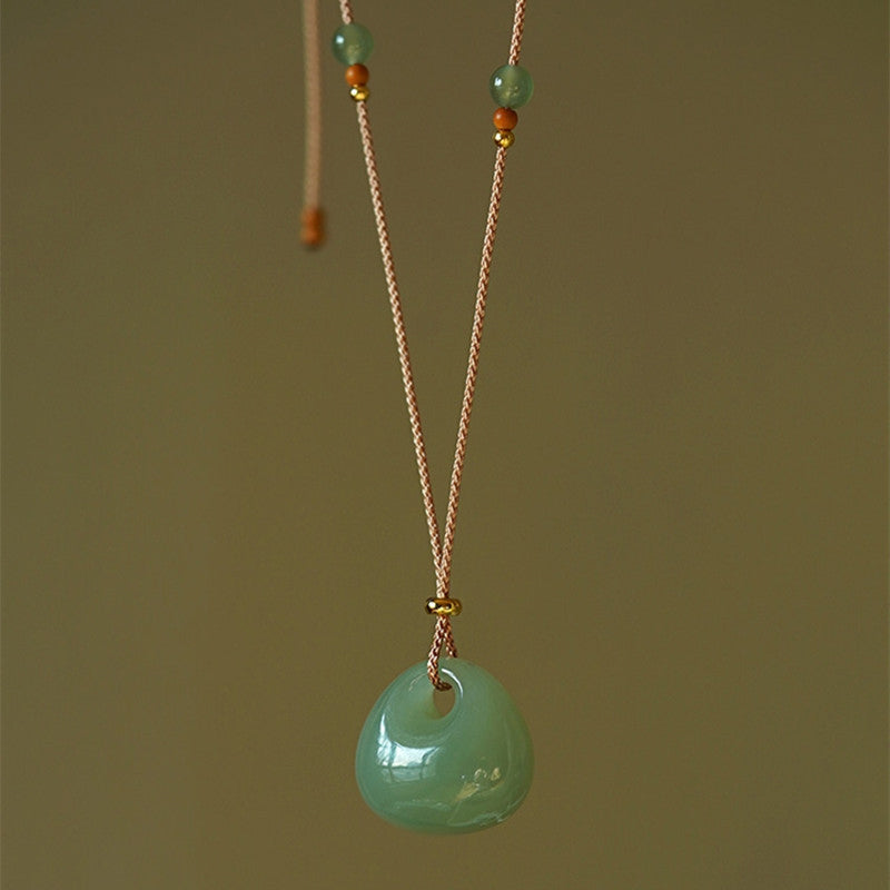 Natural Jade Pendant Necklace | Luck Prosperity Charm