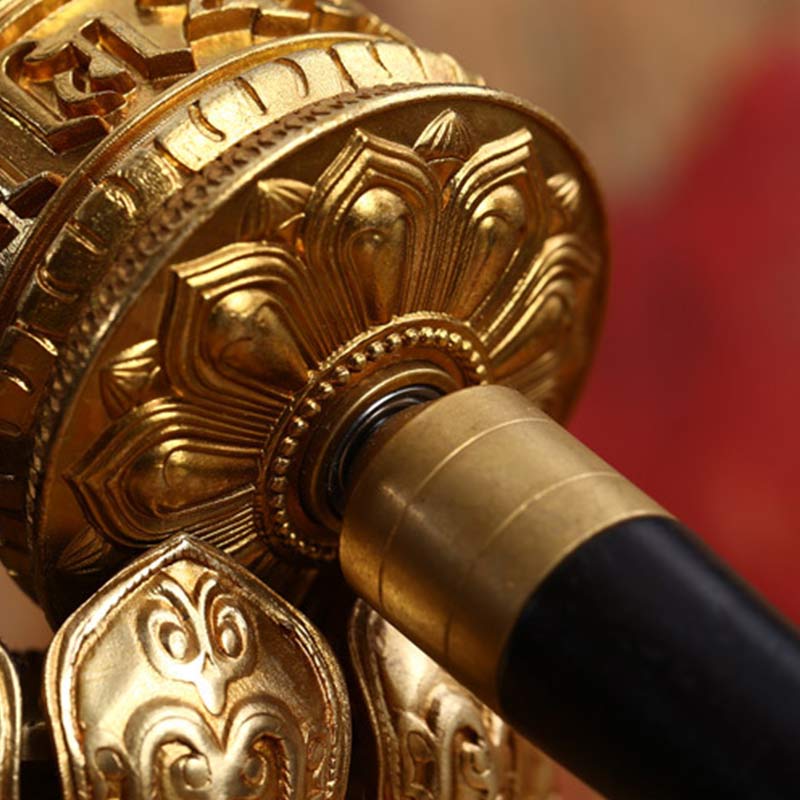 Tibetan Copper Prayer Wheel with Om Mani Padme Hum Mantra