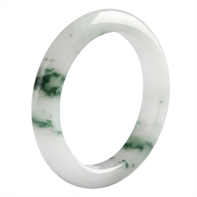 Natural Green Jade Ring for Luck and Abundance 17mm